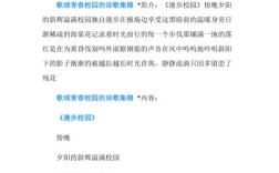 现代诗歌校园，现代诗歌校园青春