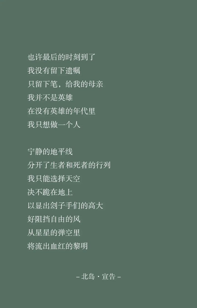 当代诗歌中北岛的冷峻与隐喻,如何重构了时代的语言密码?-图1 当代诗歌中北岛的冷峻与隐喻,如何重构了时代的语言密码?-图1