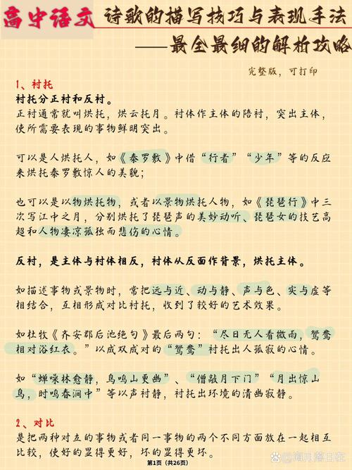 诗歌的描写手法-图1