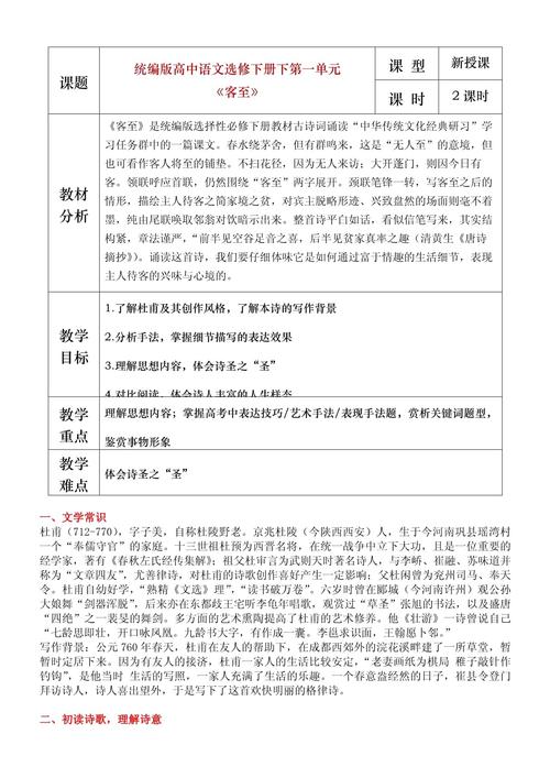 诗歌鉴赏专题教学设计，诗歌鉴赏专题教学设计模板-图2